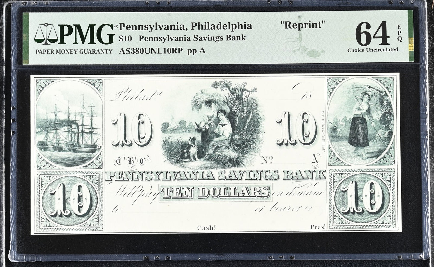 Pennsylvania Philadelphia Reprint 5-20 Obsolet BankNote UNC PMG 63-66 EPQ Set 3
