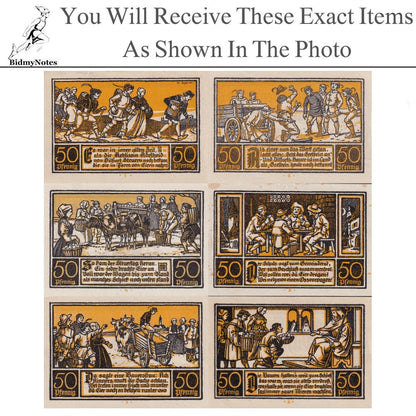 Germany Notgeld DITFURT 50 Pfennig 1921 Set 6 pcs