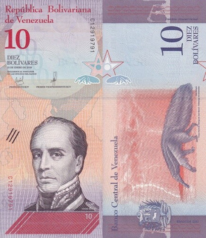 Venezuela 10 Bolivares 2018 P 103 UNC