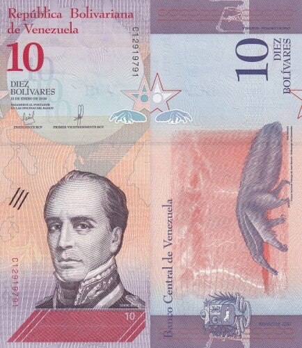 Venezuela 10 Bolivares 2018 P 103 UNC
