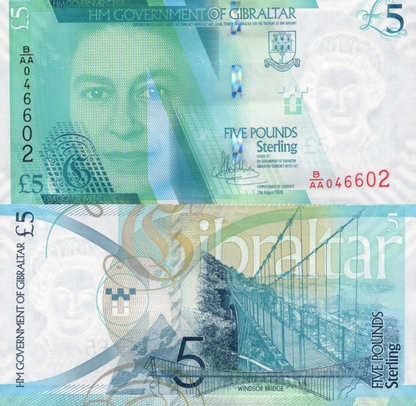 Gibraltar 5 Pounds Sterling 2020 ND 2021 P 42 UNC