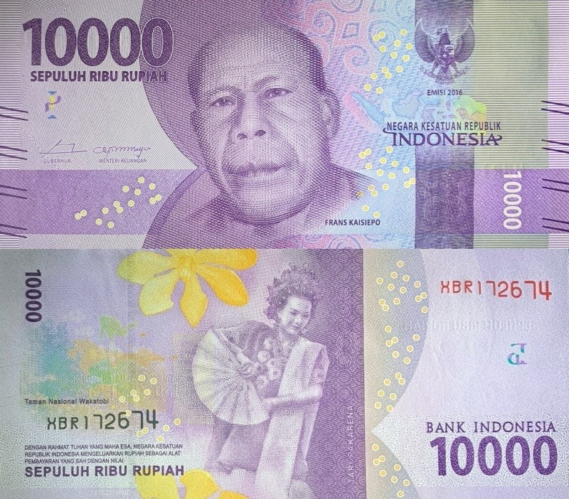 Indonesia 10000 Rupiah 2016 P 157a UNC Replacement XBR First Prefix