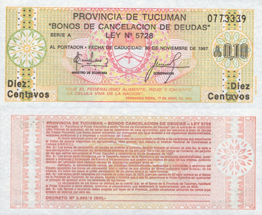 Argentina 10 Centavos 1987 P S701b UNC