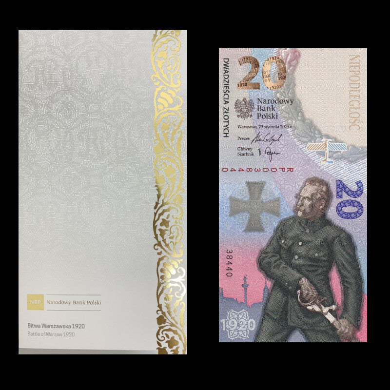 Poland 20 Zlotych 2020 P 194 UNC Commemorative Warsaw Battle  With Folder
