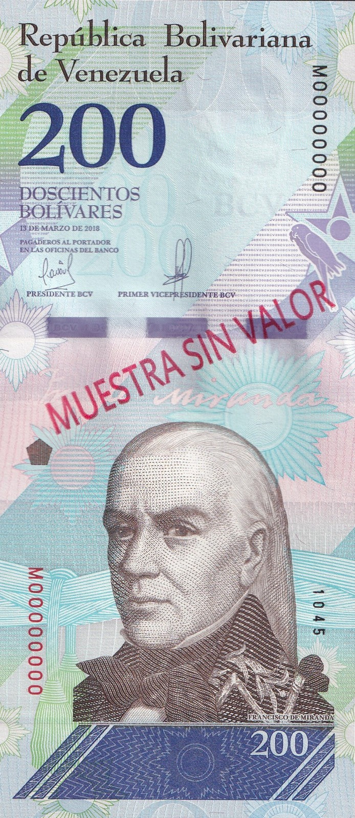 Venezuela 200 Bolivars 2018 P 107 UNC SPECIMEN