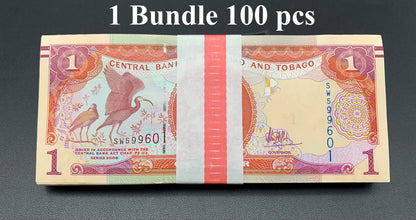 Trinidad&Tobago 1 Dollar 2006 P 46A UNC 1 Bundle Lot 100 pcs