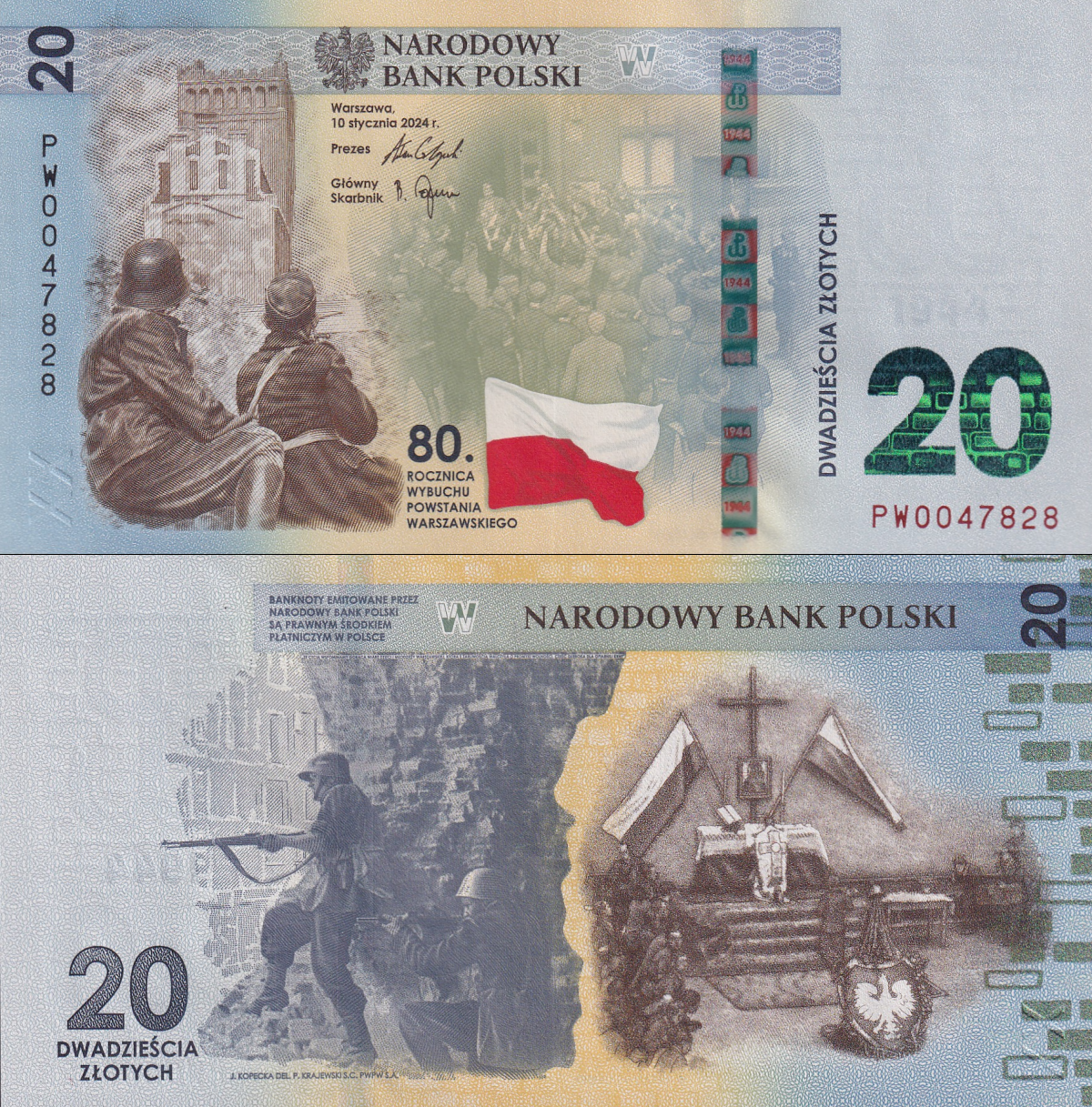 Poland 20 Zloty 2024 P 198 NEW UNC Commemorative