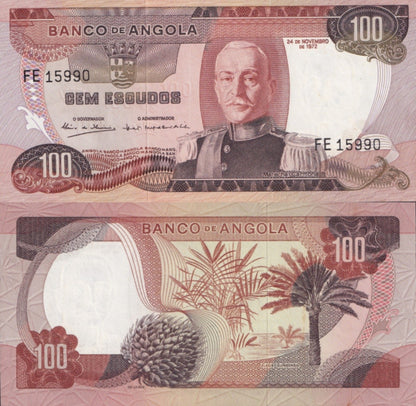 Angola 100 Escudos 1972 P 101 UNC