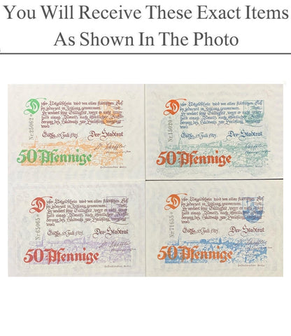 Germany Notgeld GOTHA WATERMARK 50 Pfennig 1921 Set 4 pcs