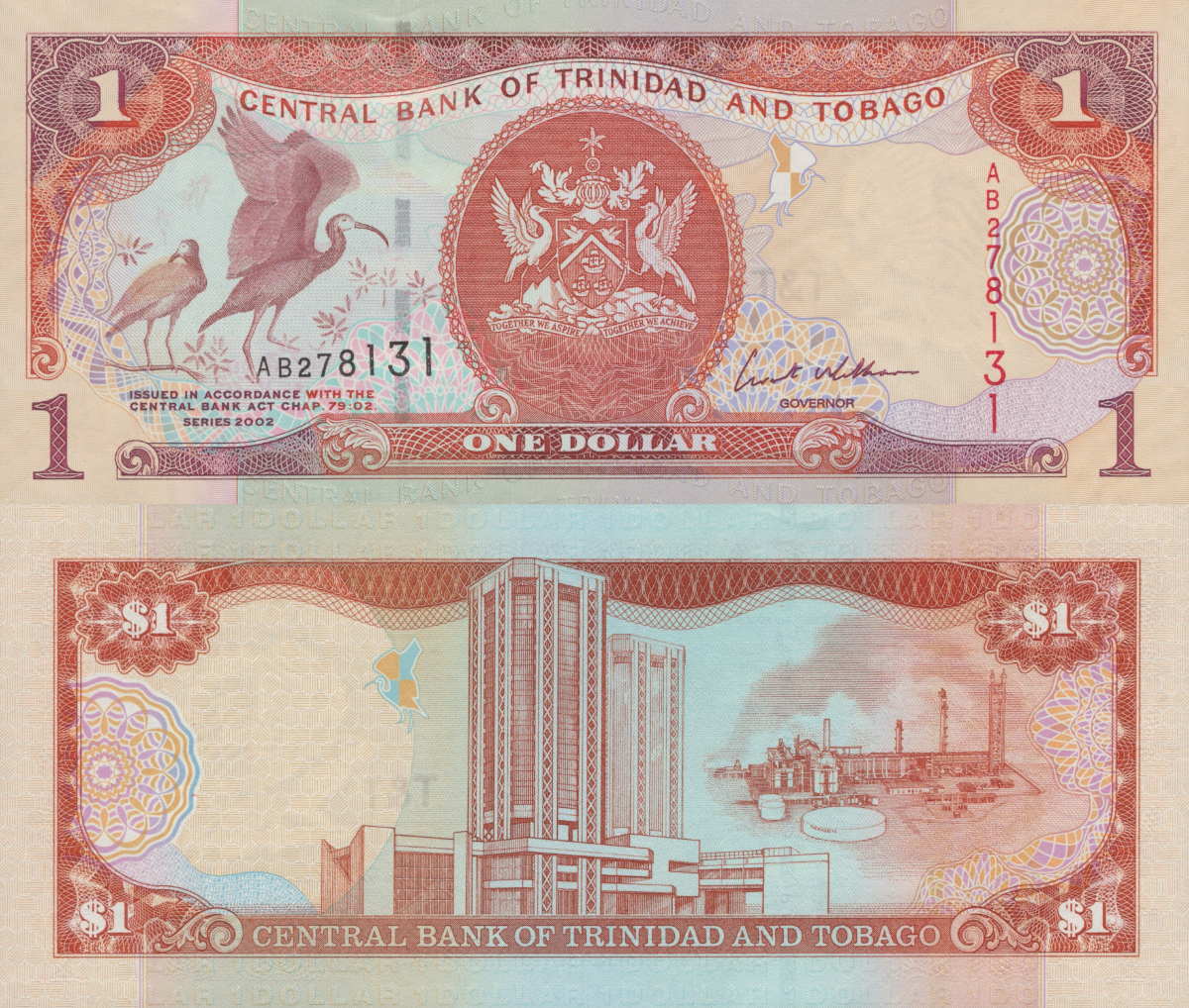 Trinidad & Tobago 1 Dollar 2002 P 41 UNC