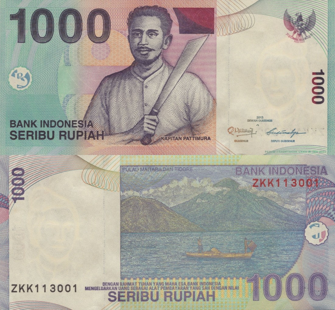 Indonesia 1000 Rupiah 2013 P 141m LOT 100 pcs Bundle UNC