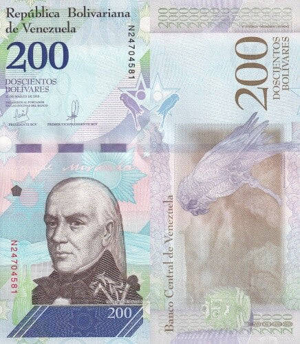 Venezuela 200 Bolivares 2018 P 107 UNC
