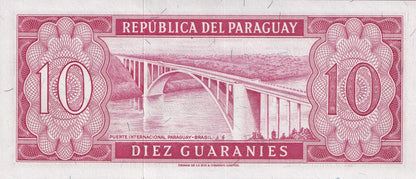 Paraguay 10 Guaraníes 1952 P 196 UNC