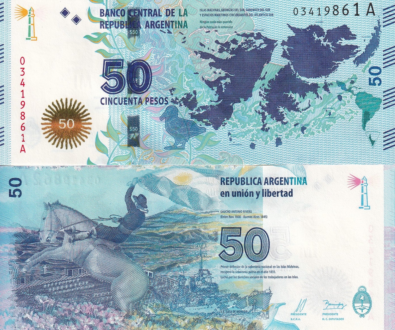 Argentina 50 Pesos ND(2015) P 362a Commemorative UNC