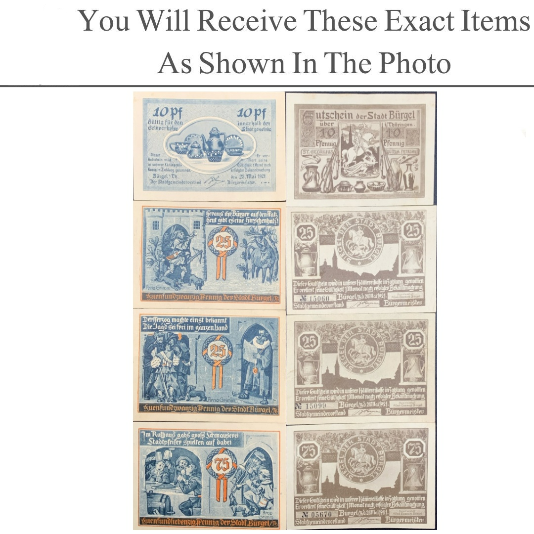 Germany Notgeld BURGEL 10 25 75 Pfennig 1921 Set 4 pcs