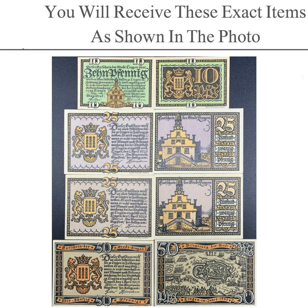 Germany Notgeld LINGEN 10 25 50 Pfennig 1921 Set 4 pcs