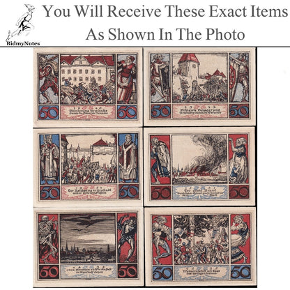 Germany Notgeld ARNSTADT 50 Pfennig 1921 Set 6 pcs