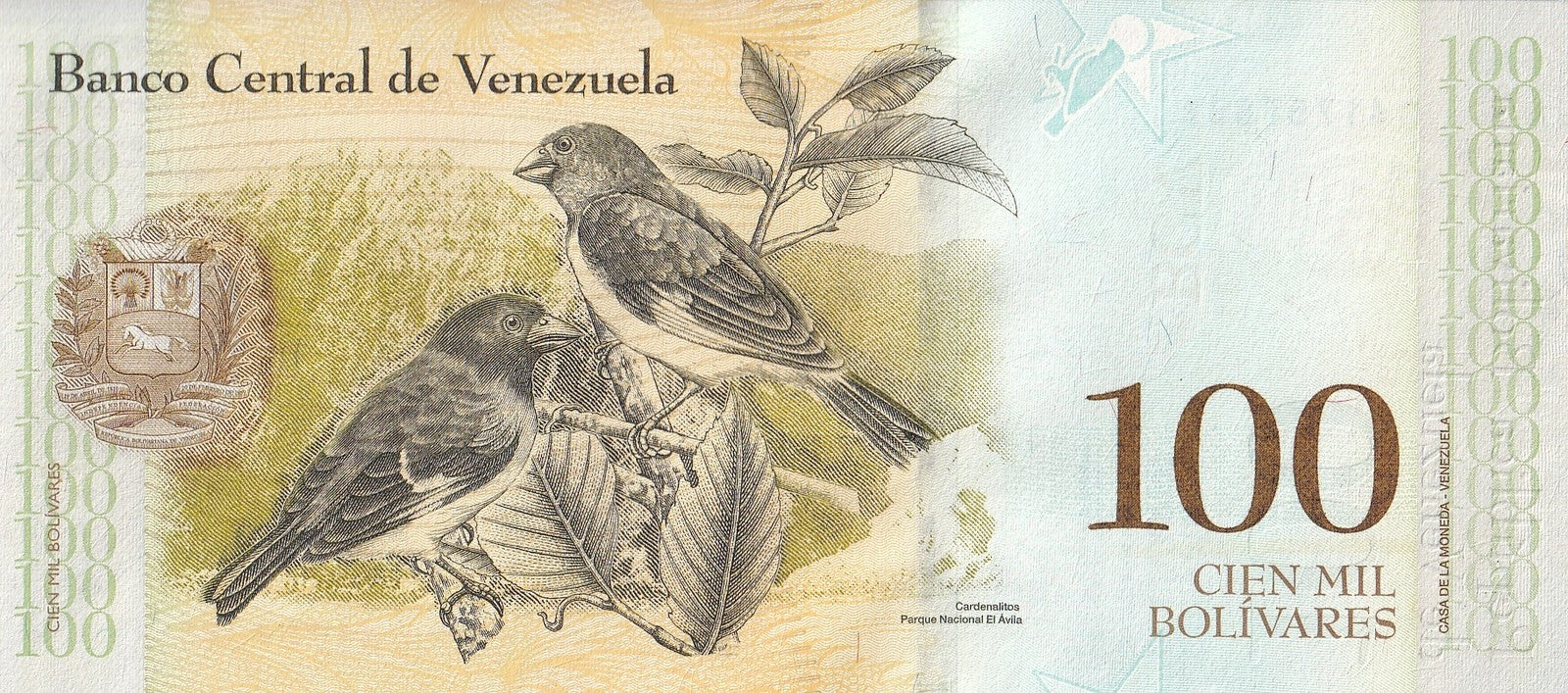 Venezuela 100000 Bolivares 2017 P 100 UNC