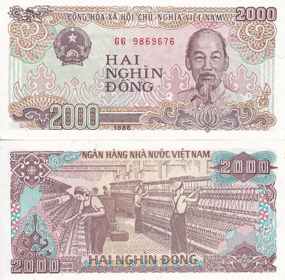 Viet Nam Vietnam 2000 Dong 1988 P 107a UNC