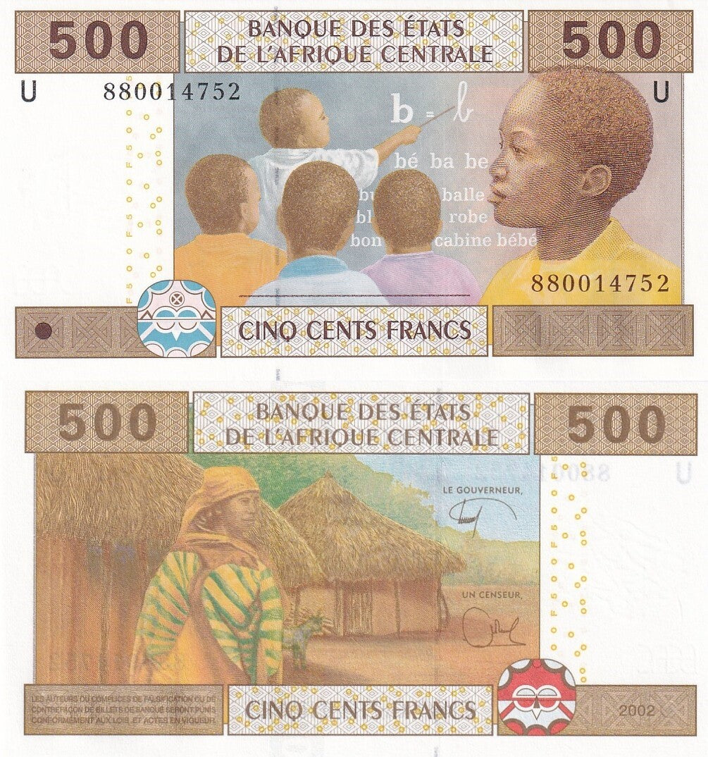 Central African States Cameroon 500 Francs 2002 P 206Ue Code U UNC