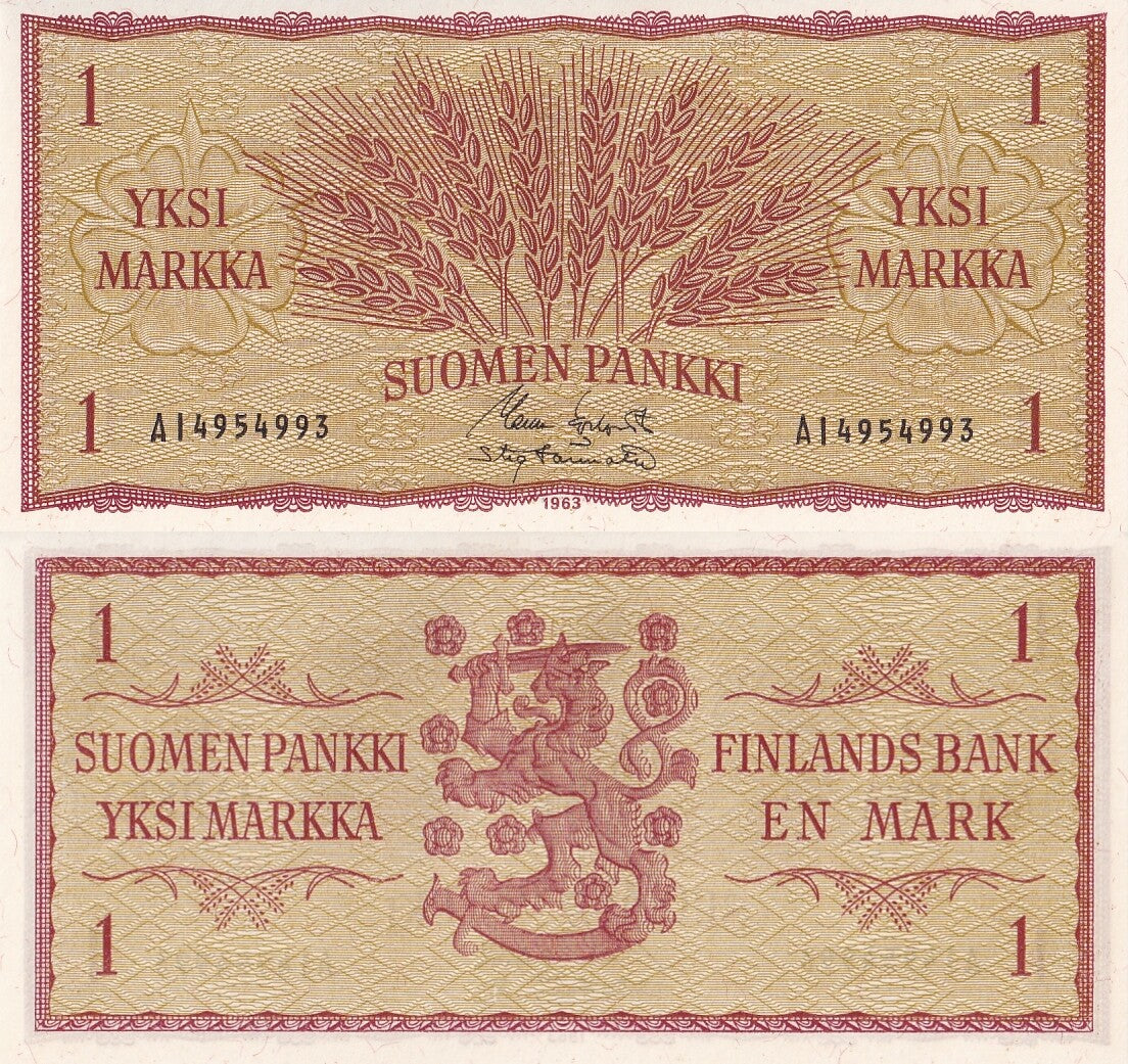 Finland 1 Markka 1963 P 98 UNC