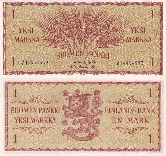 Finland 1 Markka 1963 P 98 UNC