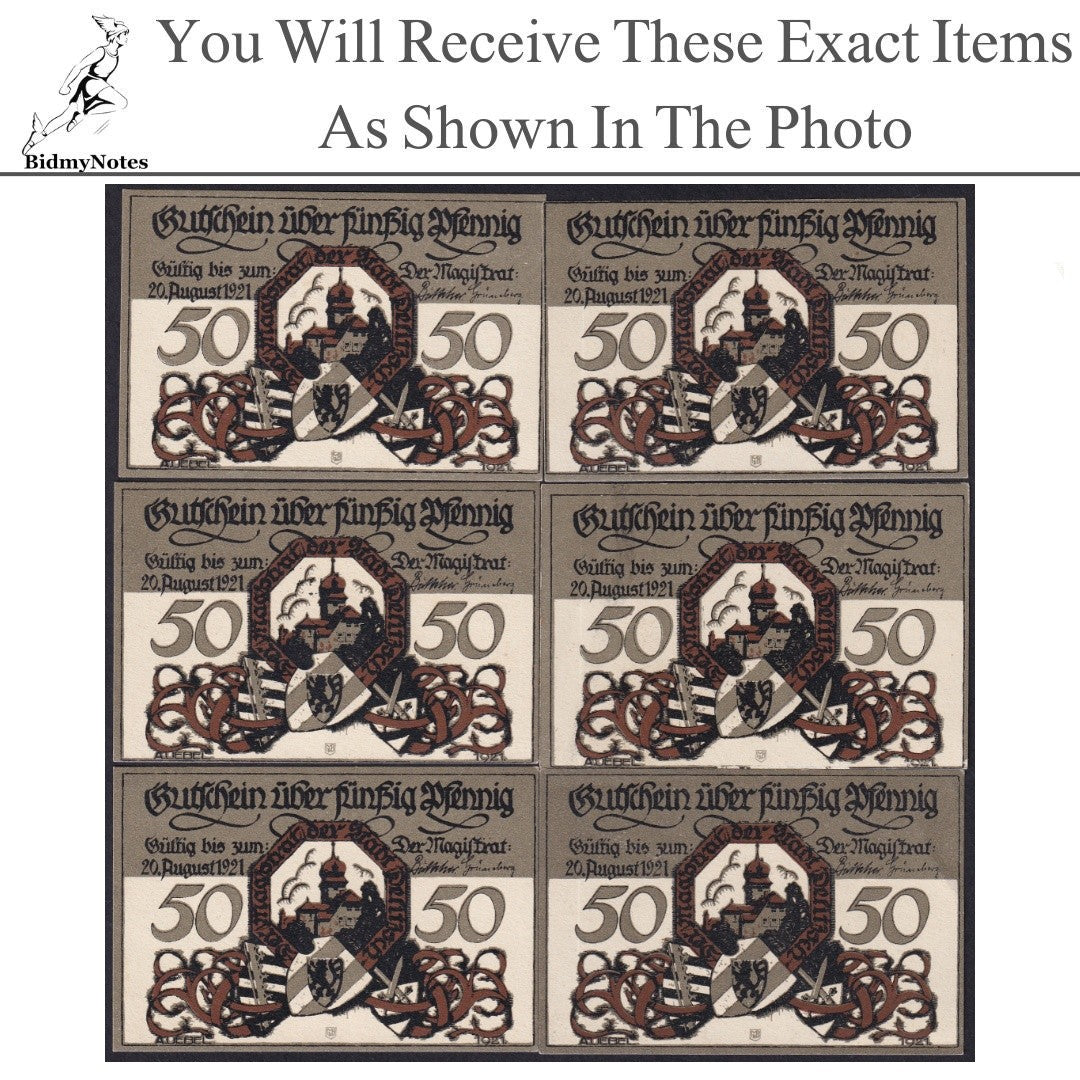 Germany Notgeld DELTZSCH 50 Pfennig 1921 Set 6 pcs