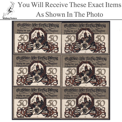 Germany Notgeld DELTZSCH 50 Pfennig 1921 Set 6 pcs