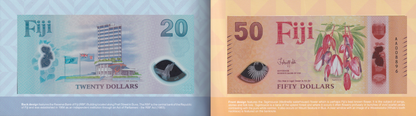 Fiji 5-100 $ 2026 P New Polymer Design UNC Set 5 pcs AA Prefix Match LOW S/N W/F