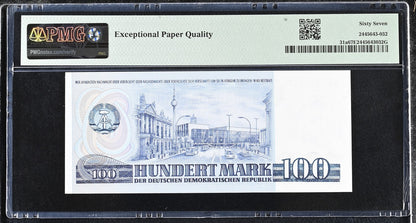 Germany Democratic Republic 100 Mark 1975 P 31a UNC PMG 67 EPQ 2nd TOP POP