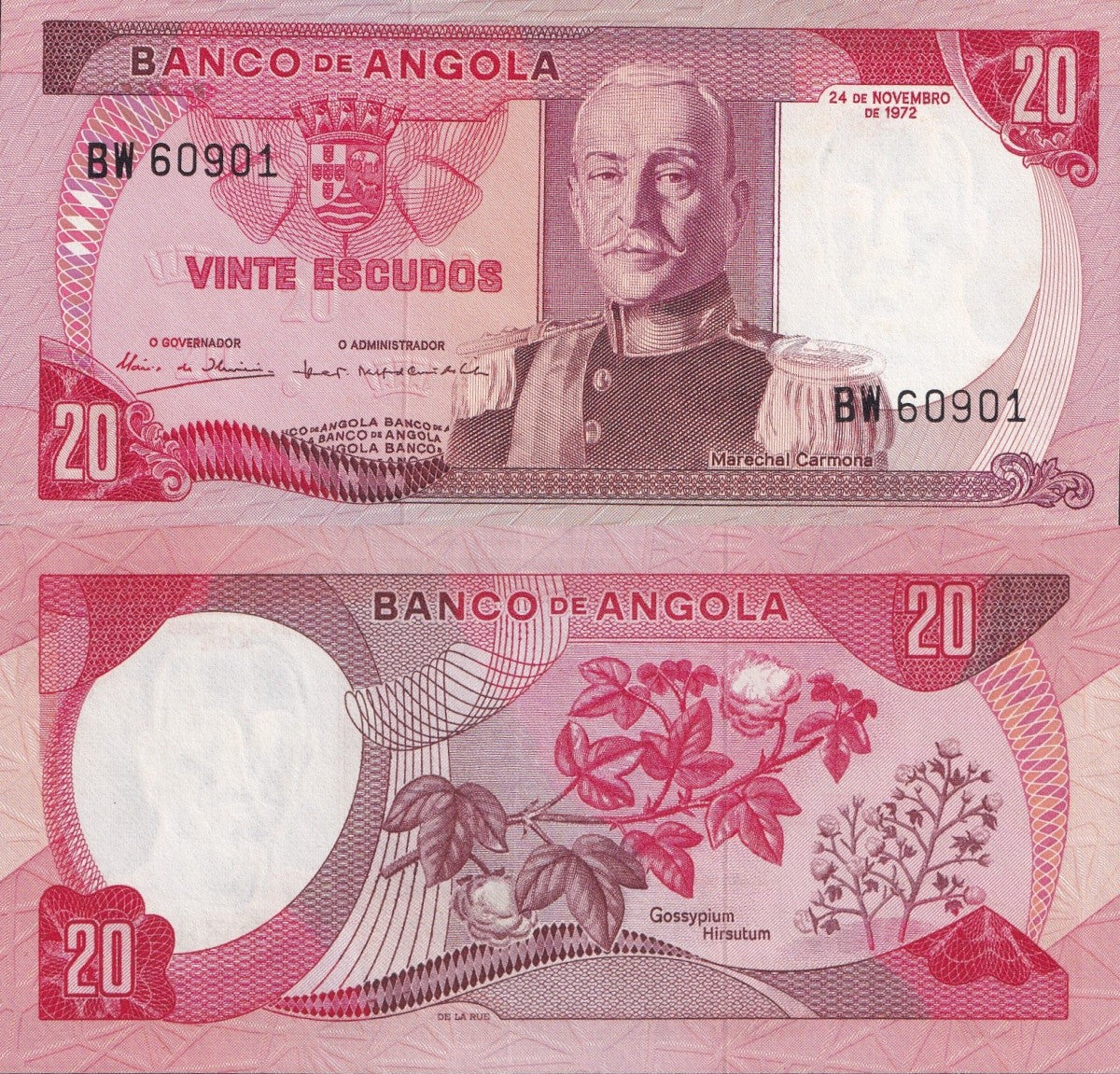 Angola 20 Escudos 1972 P 99 UNC