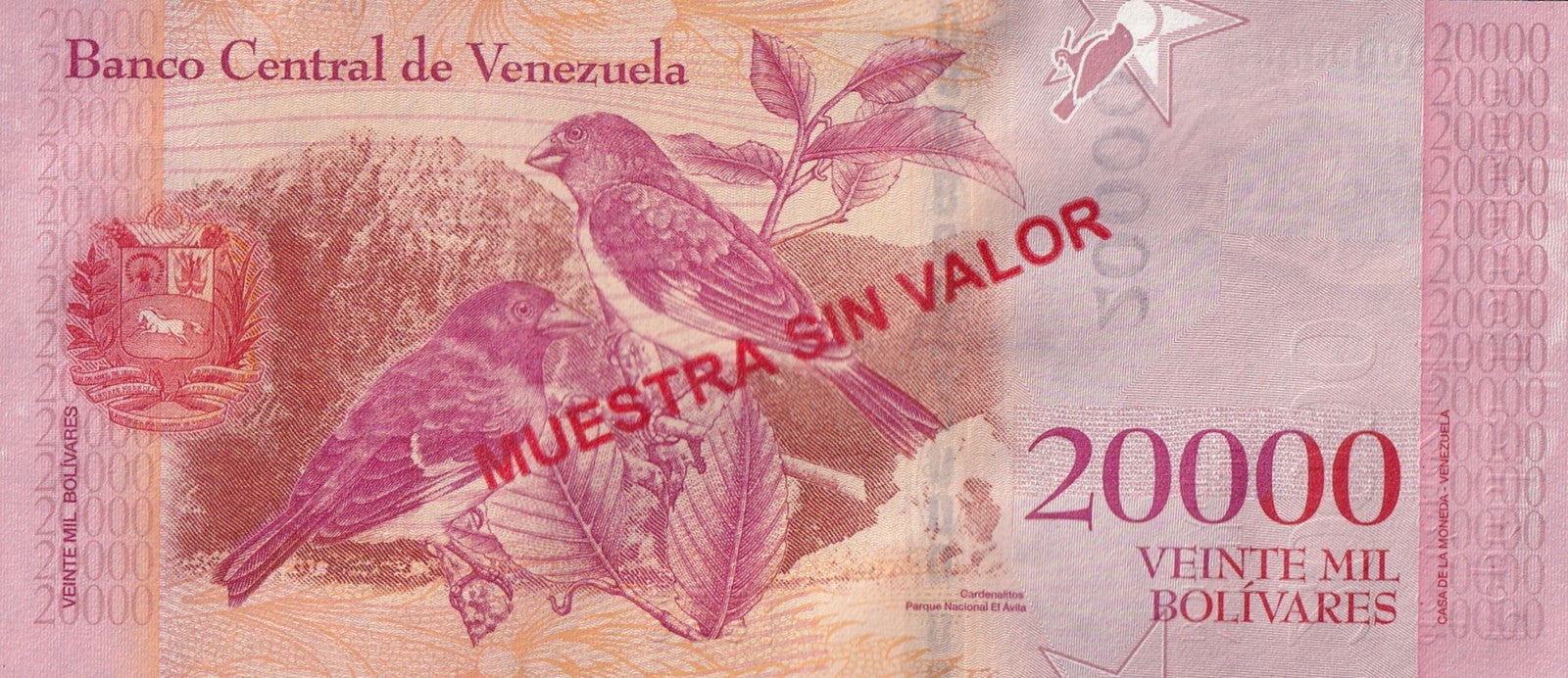 Venezuela 20000 Bolivars 2016 P 99 UNC SPECIMEN
