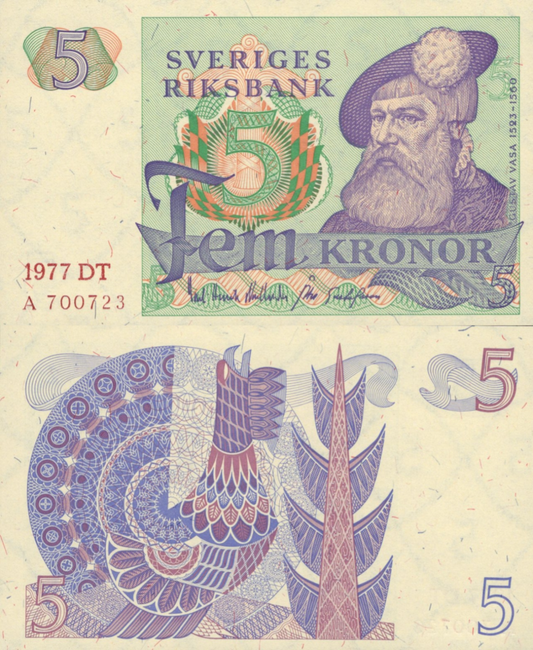 Sweden 5 Kronor 1977 P 51c UNC