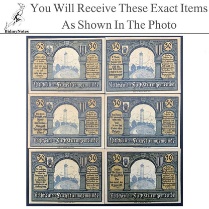 Germany Notgeld ZIEGENHAIN 50 Pfennig 1921 Set 6 pcs