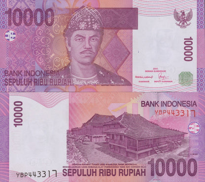 Indonesia 10000 Rupiah 2005 / 2007 P 143d UNC