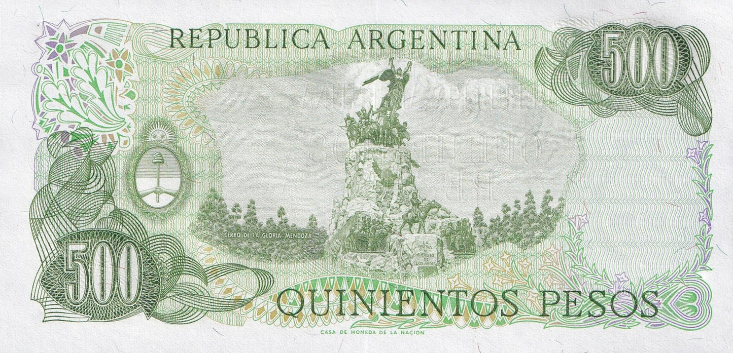 Argentina 500 Pesos ND 1982 P 303 UNC