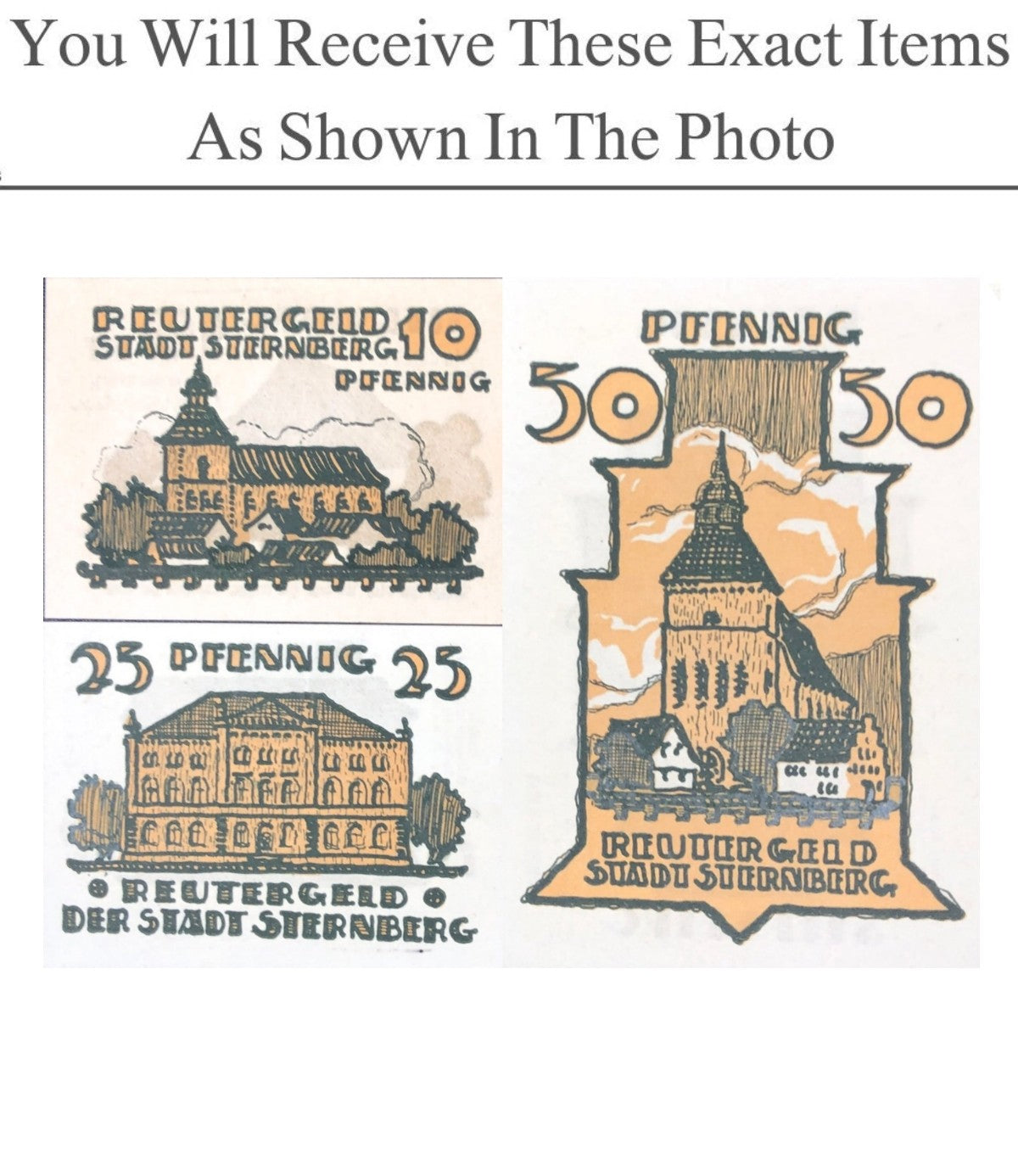 Germany Notgeld STERNBERG 10 25 50 Pfennig 1922 Full Set 3 pcs