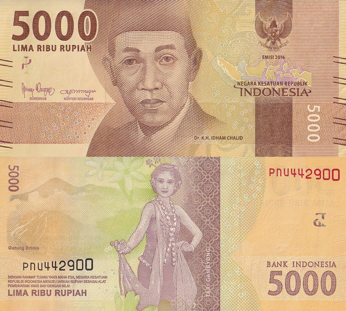 Indonesia 5000 Rupiah 2016/2021 P 156 UNC
