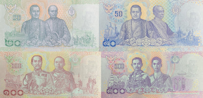Thailand 20 50 100 500 Baht 2018 P 135a 136a 137a 138 UNC Set 4 pcs
