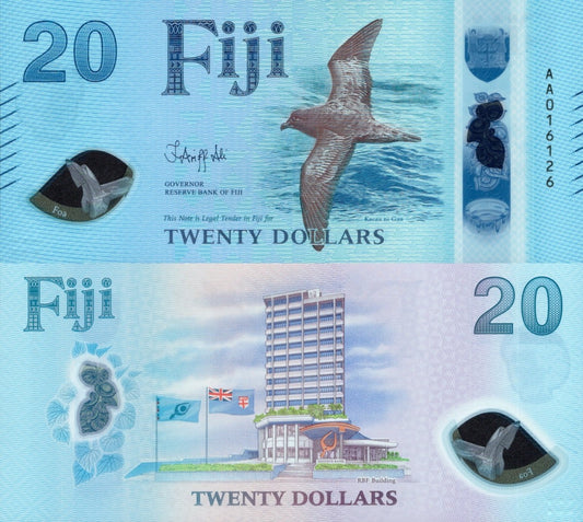 Fiji 20 Dollars 2026 P New Design Polymer UNC AA Prefix