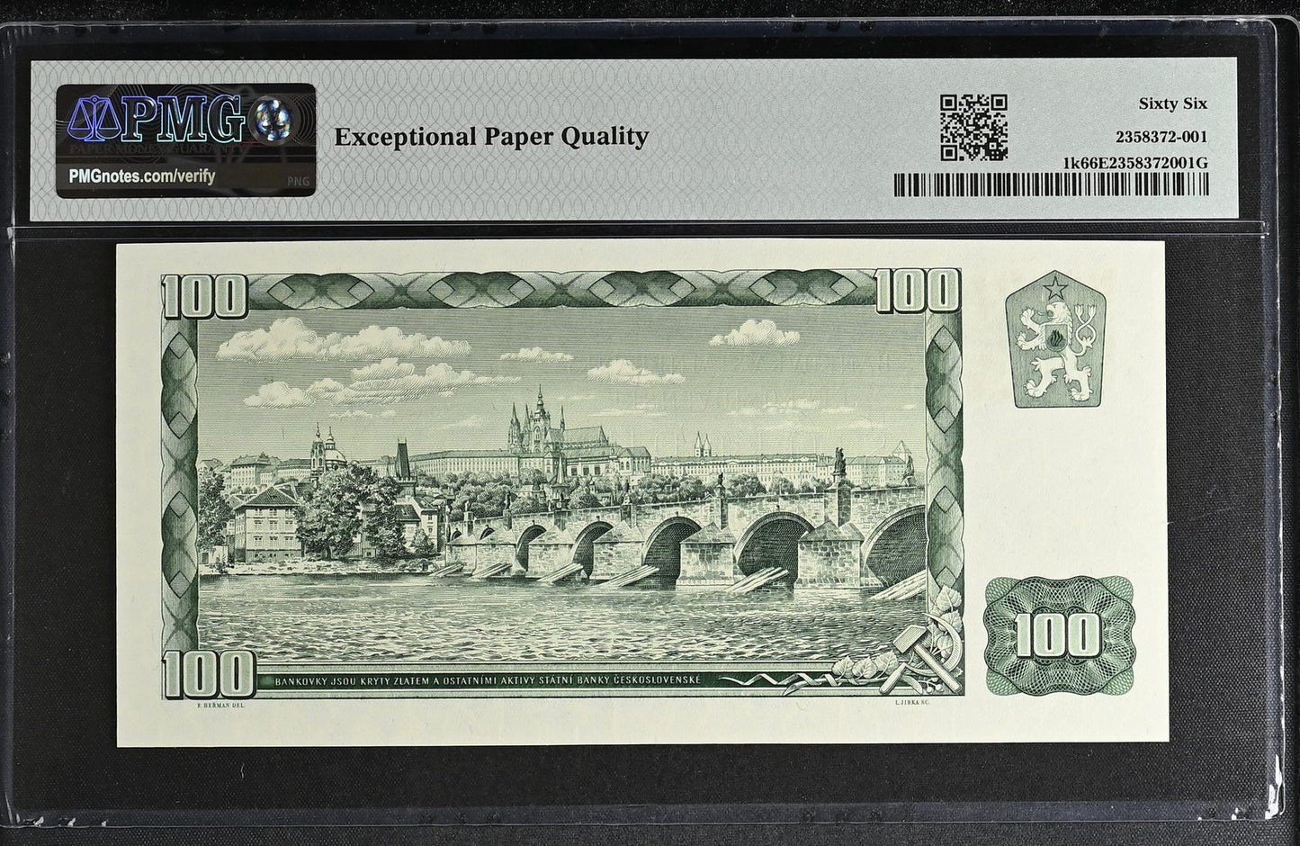 Czech Republic 100 Korun 1961 (ND 1993) P 1k UNC PMG 66 EPQ 3rd TOP POP