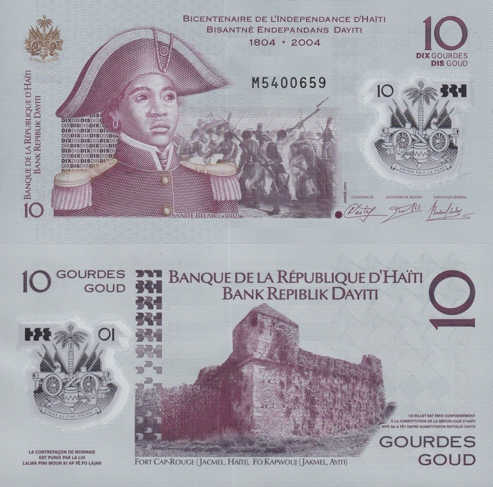 Haiti 10 Gourdes 2013 P 279 Polymer UNC Commemorative