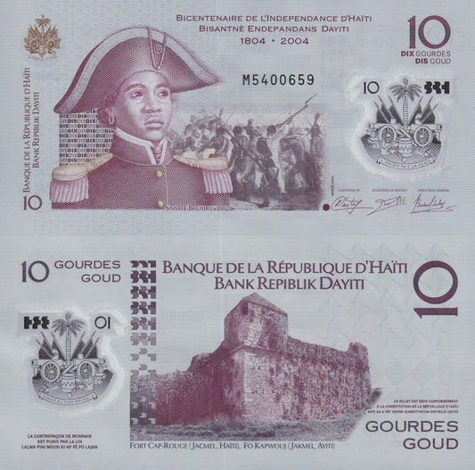 Haiti 10 Gourdes 2013 P 279 Polymer UNC Commemorative