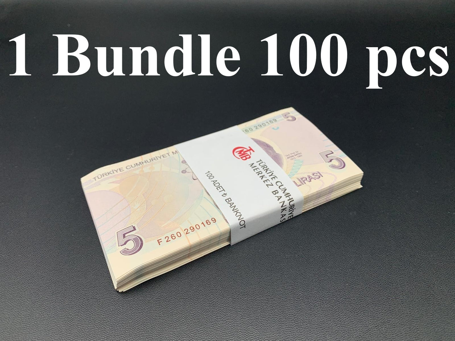 Turkey 5 Turk Lirasi 2009/2022 P 222 UNC 1 Bundle Lot 100 pcs F Prefix