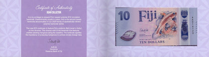 Fiji 10 Dollars 2026 P New Polymer Design UNC AA Prefix With Folder