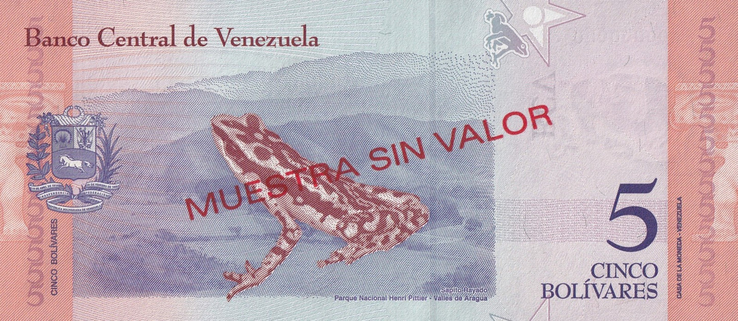 Venezuela 5 Bolivars 2018 P 102 UNC SPECIMEN