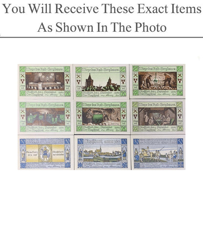 Germany Notgeld STASSFURT 25 50 Pfennig 1921 Full Set 9 pcs