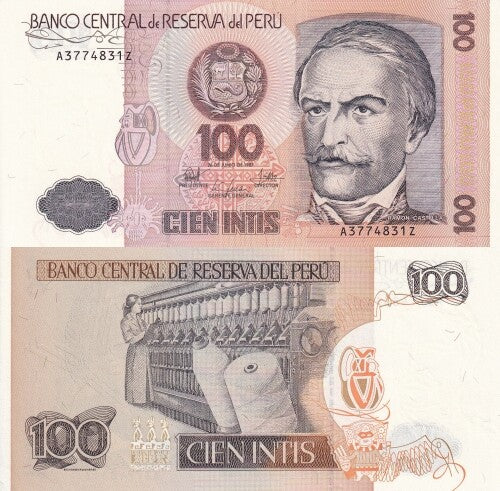 Peru 100 Intis 1987 P 133 UNC