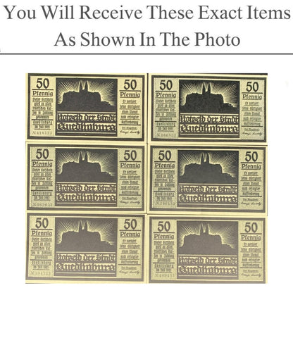 Germany Notgeld QUEDLINBURG 50 Pfennig 1921 Full Set 6 pcs