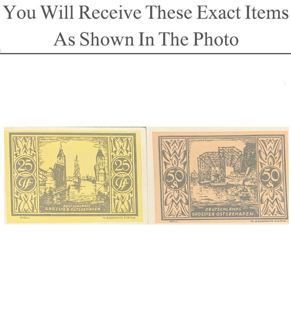 Germany Notgeld STETTIN 25 50 Pfenning 1921 Set 2 pcs